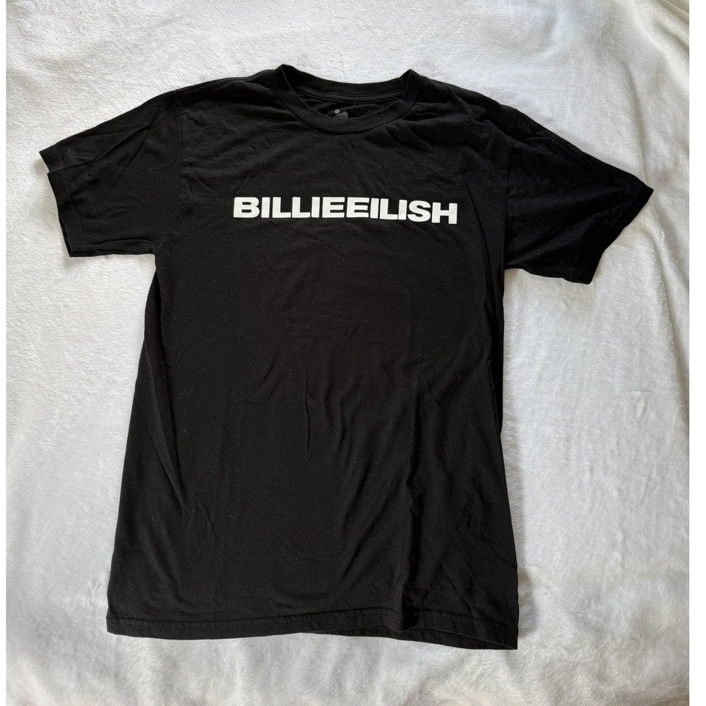 Billie Eilish Blohsh Graphic‎ T-Shirt Black Small 2019 LASH Music Logo Tee